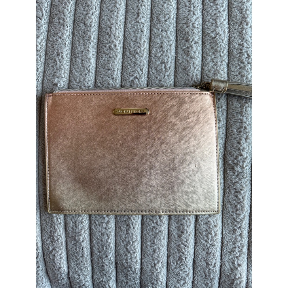 Michael Kors Rose Gold Metallic Saffiano Leather Tassel Clutch Wristlet Bag